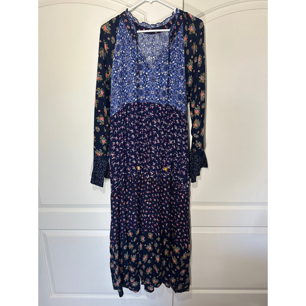 Pyramid Collection Patchwork Floral Boho Maxi Dre… - image 2